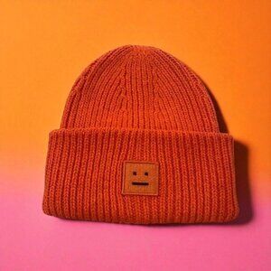 Acne Orange Knit Beanie